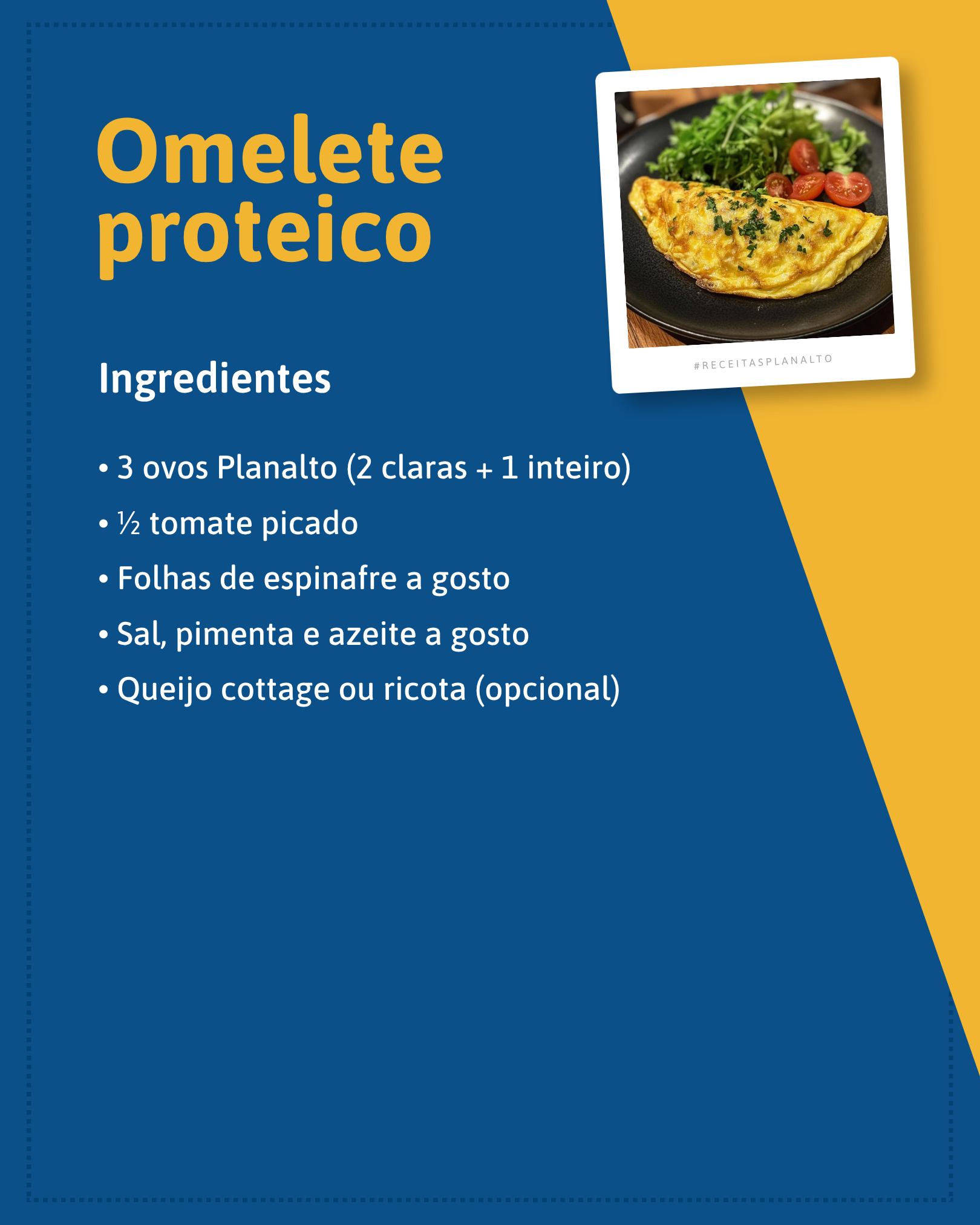 Omelete proteico ingredientes