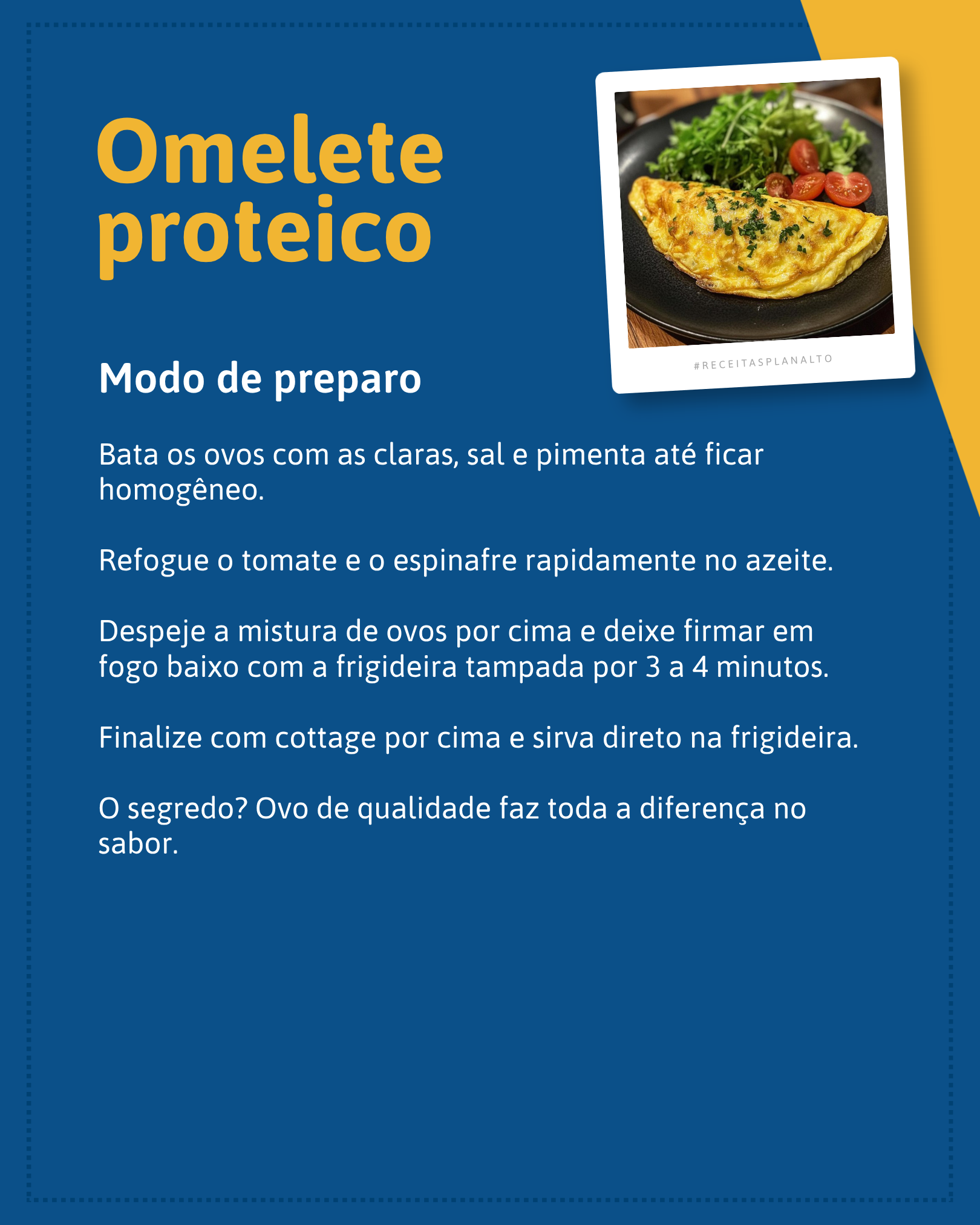 Omelete proteico preparo